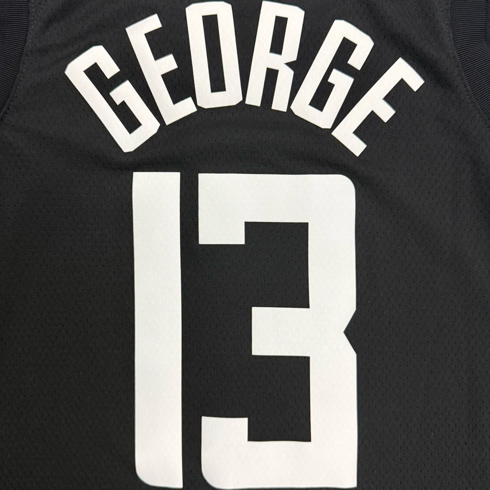 Jordan Paul George Los Angeles Clippers #13 Black Statement Swingman Jersey 44 - Picture 8 of 8